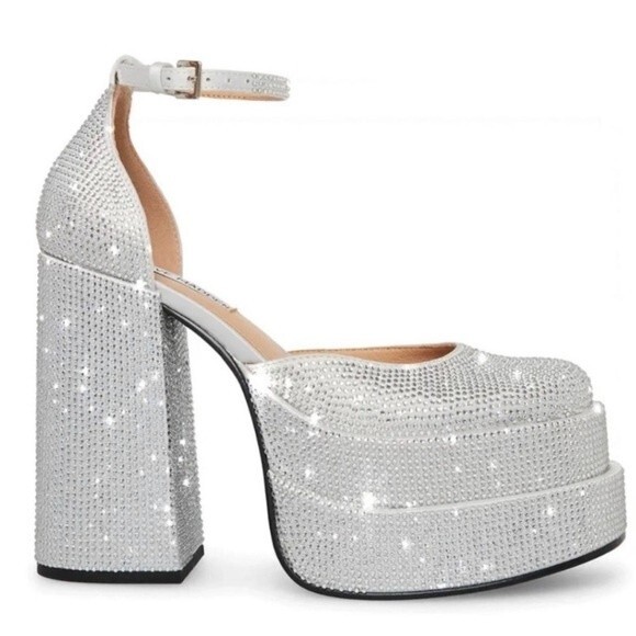 STEVE MADDEN Charlize Rhinestone Platforms New! - Picture 2 of 12